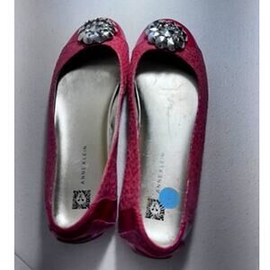 "ANNE KLEIN" Be Jeweled Pink/Orange Flats,New?,SZ 8M ,Ballet Shoe, Vintage?, Y2K